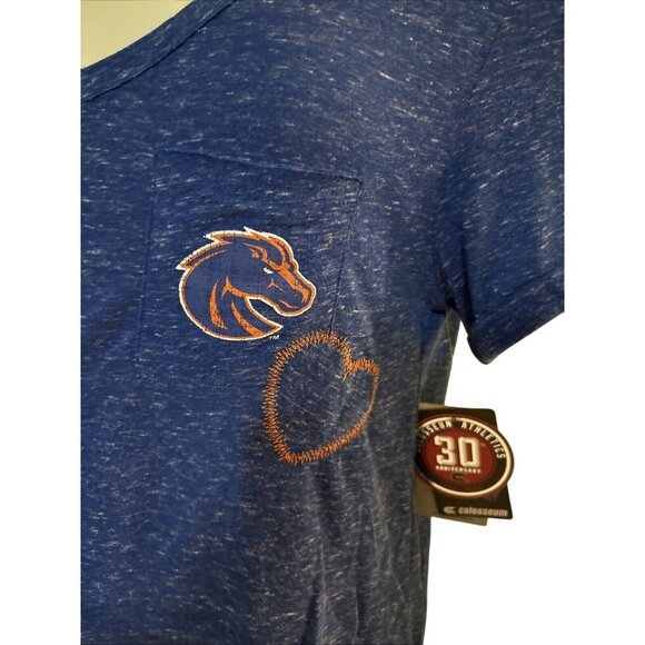 Boise State University BSU Broncos Colosseum SS Blue V-Neck Shirt Women’s M New - Picture 3 of 6